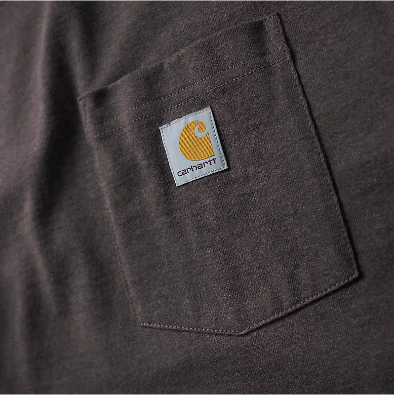K87 - Loose Fit Heavyweight Pocket Tee- Dark Sepia Heather