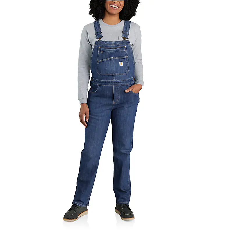 Women's Rugged Flex® Relaxed Fit Denim Bib Overall - Arches