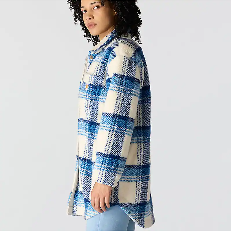 Women's LooseFit Fleece Shirt Jacket- Horizon Blue