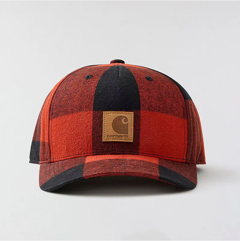AH7198 M Flannel Cap- Spice Red