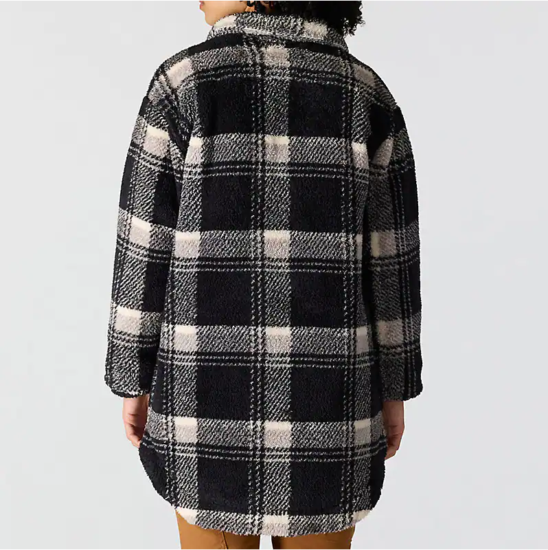 Women's LooseFit Fleece Shirt Jacket- Black