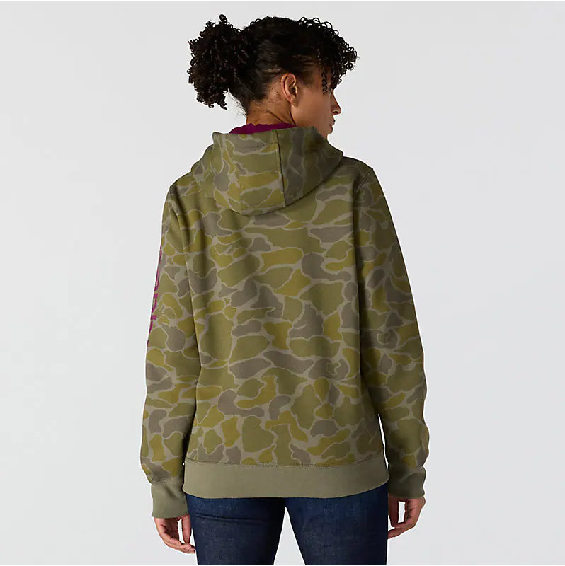 Women's RlxdFit MW Sleeve GraphicPrint Swtshrt- Dusty Olive Vintage Camo