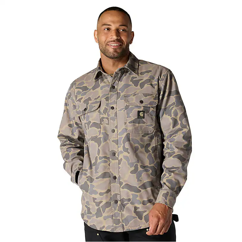 Rugged Flex® Canvas Fleece-Lined Shirt Jac, Vintage Camo