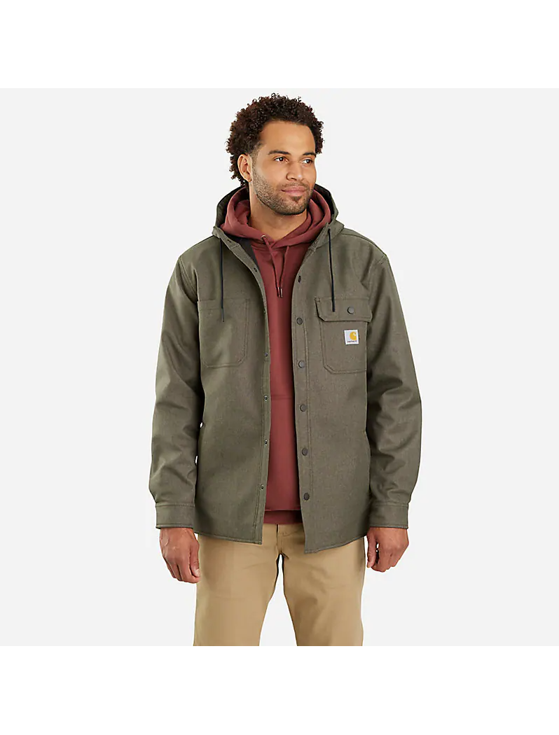Rain Defender® Heavyweight Hooded Shirt Jacket, Moss