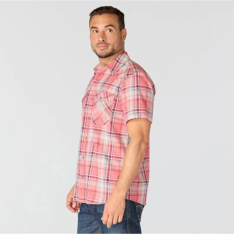Montana Bozeman Relaxed SS Plaid Shirt- Light Amber