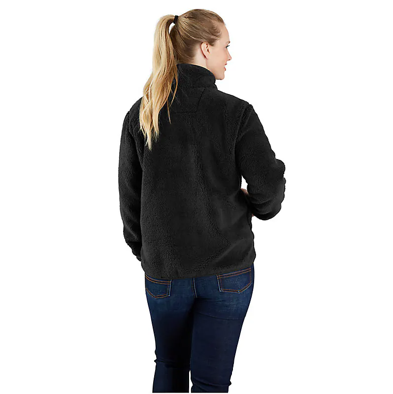 Women's Loose Fit Fleece Pullover - Black/Black