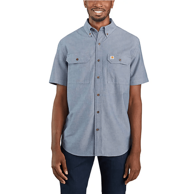 Loose Fit Midweight Chambray Shirt - Denim