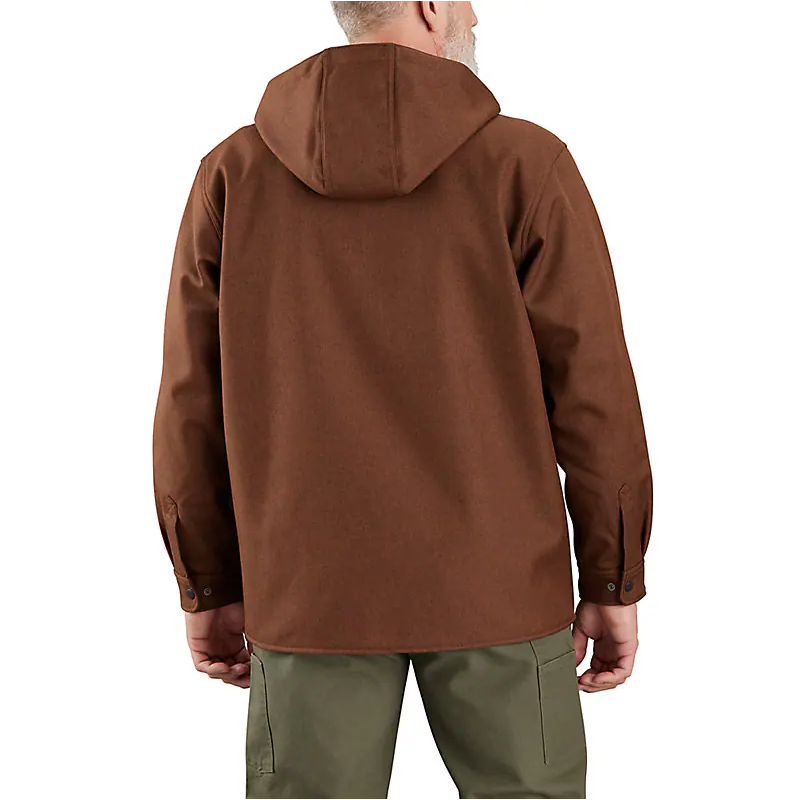 Rain Defender® Heavyweight Hooded Shirt Jacket - Mocha Heather