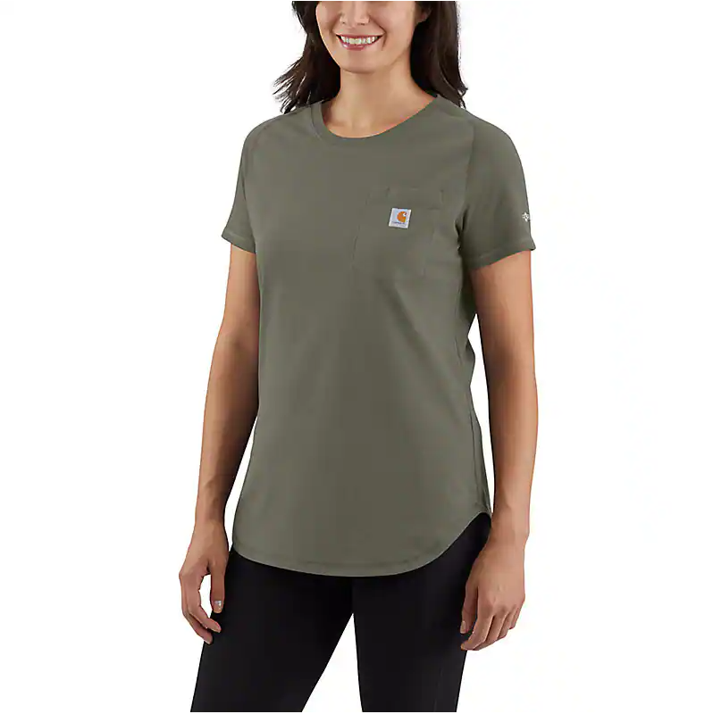 Women's Force Relaxed Fit Midweight Pocket T-Shirt - Dusty Olive