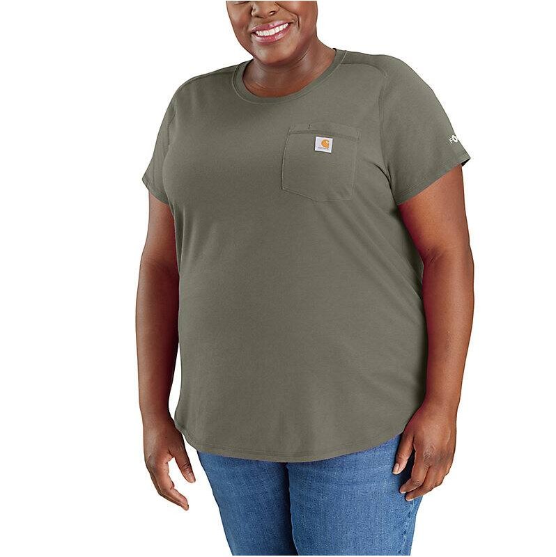 Women's Force Relaxed Fit Midweight Pocket T-Shirt - Dusty Olive