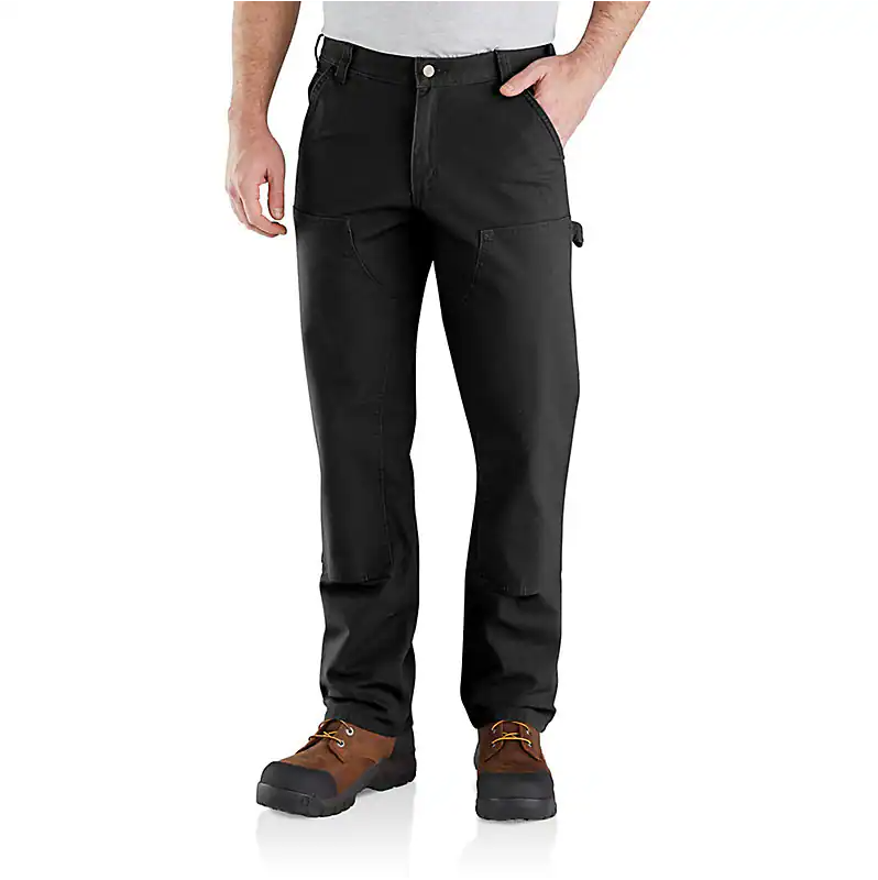 Men's Utility Double-Knee Work Pant- Relaxed Fit - Rugged Flex® - Duck - Black