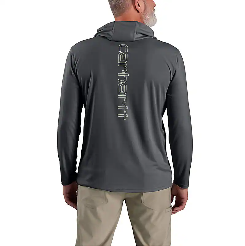 Spring 2024 Force Sun Defender Lightweight Long-Sleeve Hooded Logo Graphic T-Shirt - Steel