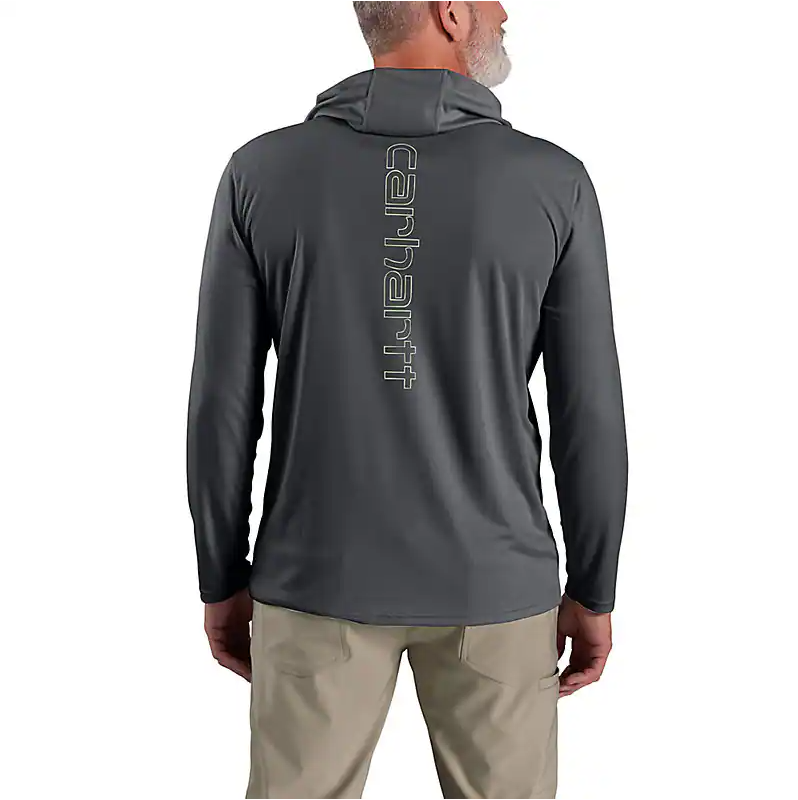 Spring 2025 Force Sun Defender Lightweight Long-Sleeve Hooded Logo Graphic T-Shirt - Steel