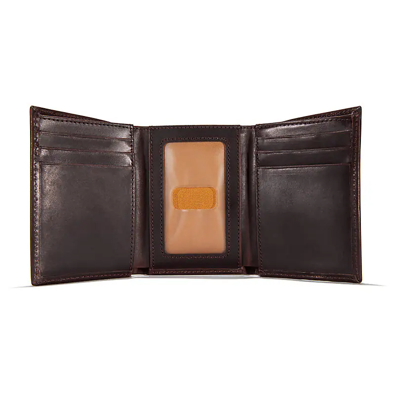 Carhartt Oil Tan Leather Trifold Wallet Brown OS