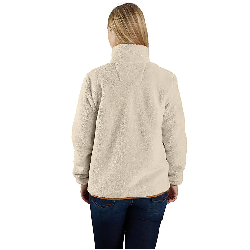 Women's Loose Fit Fleece Pullover - Oat Milk/Carhartt Brown