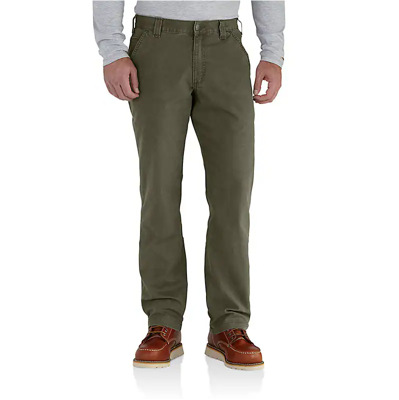 Rugged Flex Relaxed Fit Canvas Work Pant - Moss