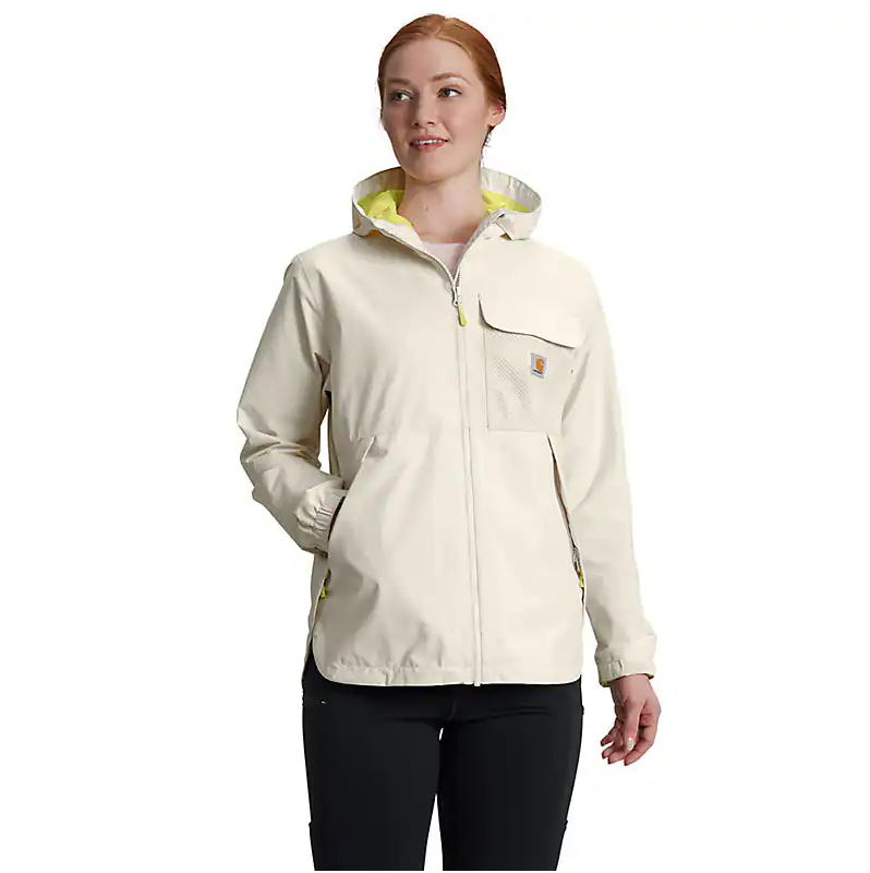 Women's Storm Defender® Loose Fit Lightweight Hooded Packable Jacket, Chalk