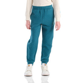 Youth Girls Quilted Jersey Logo Sweatpant - Atlantic Deep