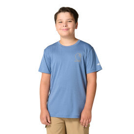 Youth Boys Force Sun Defender Short-Sleeve Heather T-Shirt - Blue Horizon Heather