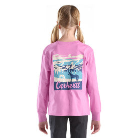 Youth Girls Long-Sleeve Mountains T-Shirt