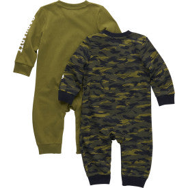 Infant Boys Long Sleeve Camo Coverall 2pc Set - Green Camo