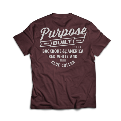 Badge 2.0 Tee, Burgandy