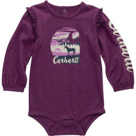 Infant Long-Sleeve Horse Bodysuit - Caspia Heather