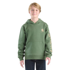 Youth Long-Sleeve Graphic Sweatshirt- Bronze Green