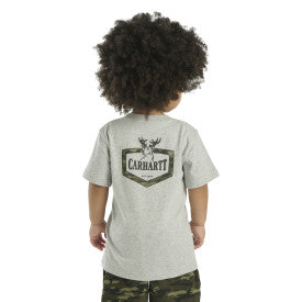 CA6684 Short Sleeve Pocket Camo Deer T-Shirt - Grey Heather