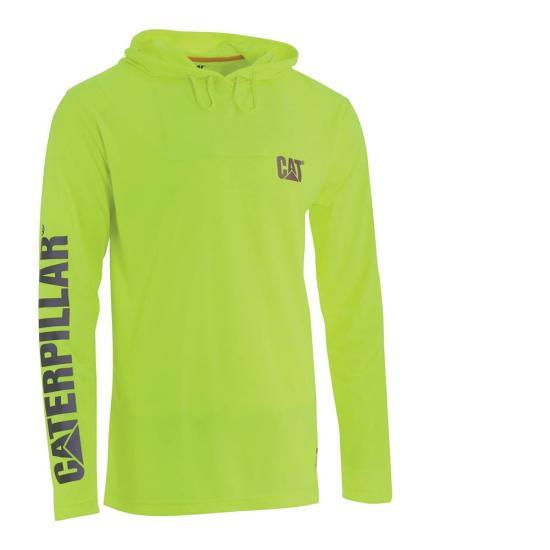 Men's Hi-Vis UPF Hooded Long Sleeve T-Shirt - HiVis Yellow - Purpose-Built / Home of the Trades