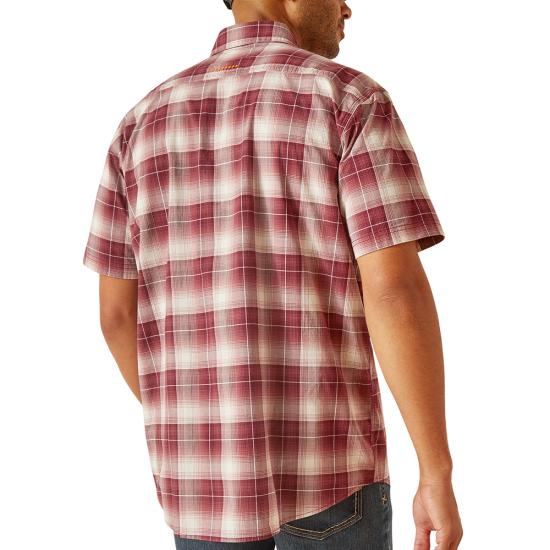 Made Tough Durastretch Work Shirt, Short Sleeve, Chili Oil