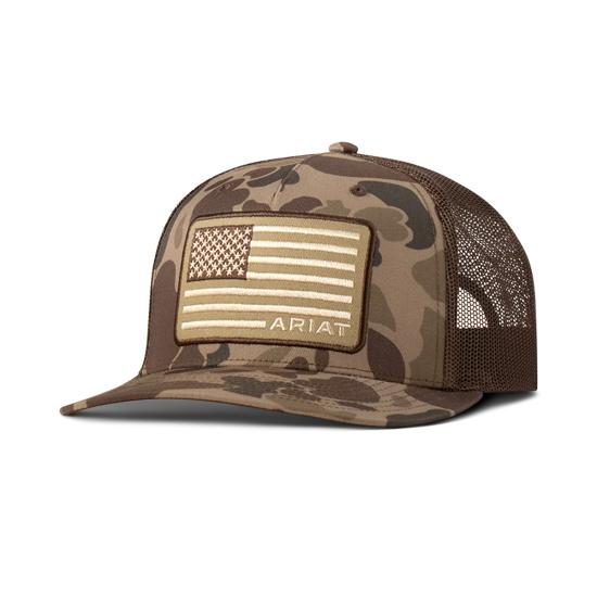 Ariat Men's USA Flag Snapback - Brown
