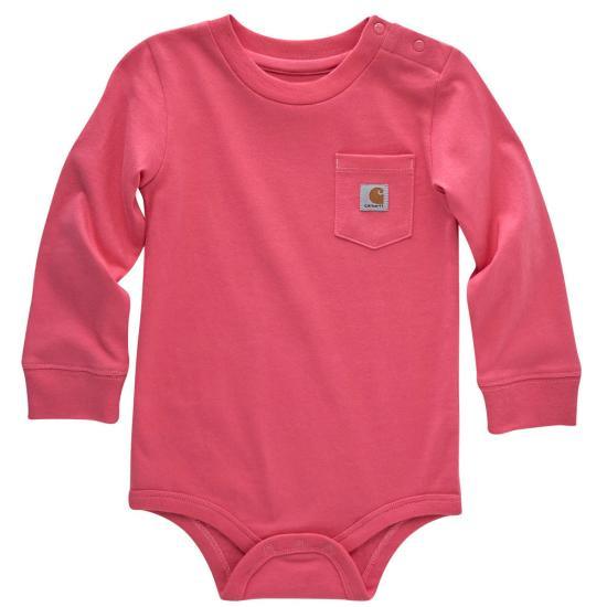 Youth Long-Sleeve Pocket Bodysuit - Pink Lemonade - Purpose-Built / Home of the Trades