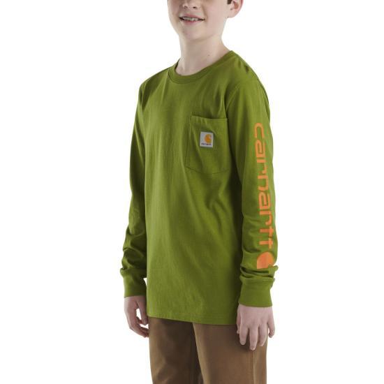 Long-Sleeve Graphic Pocket T-Shirt - Boys, Calla Green