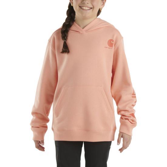 Youth Long-Sleeve Graphic Sweatshirt - Peach Amber - Purpose-Built / Home of the Trades