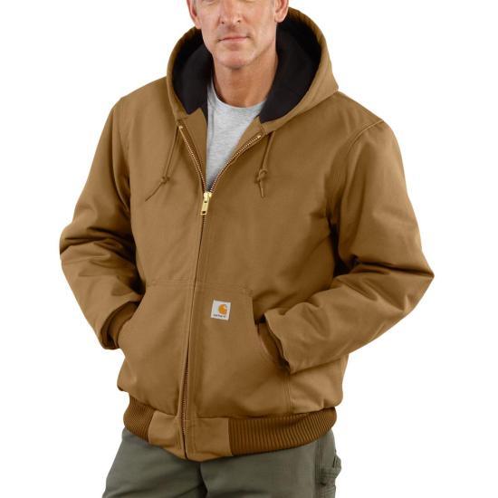 J140 - Duck Active Jacket - Quilted Flannel Lined - Carhartt Brown