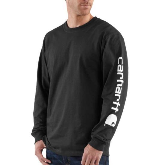 K231 - Loose fit heavyweight long-sleeve logo sleeve graphic t-shirt - Black/White - Purpose-Built / Home of the Trades