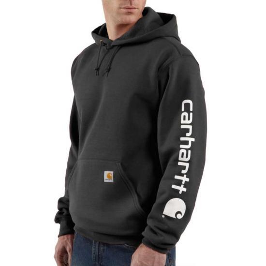 K288 Loose Fit Midweight Logo Sleeve Graphic Hoodie - Black - Purpose-Built / Home of the Trades