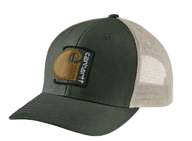 Canvas Mesh-Back C Patch Cap, Forestry Green