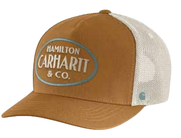 Twill Mesh-Back Hamilton Embroidered Cap, Carhartt Brown