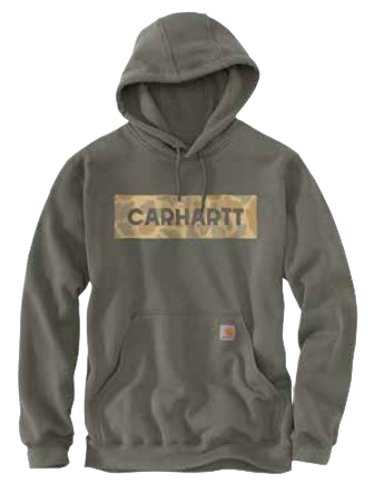 Loose Fit Midweight Camo Logo Graphic Sweatshirt, Dusty Olive