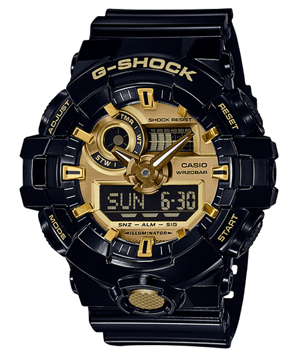 GA-710GB-1ACR Series Watch - Black and Gold