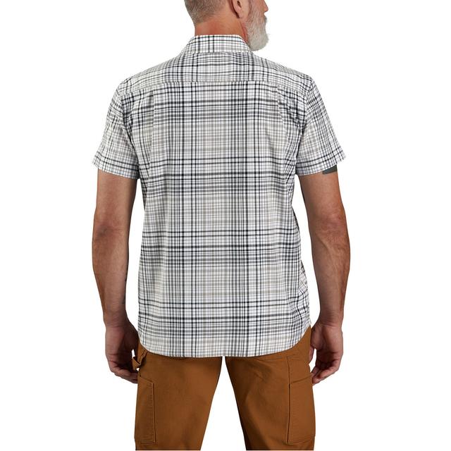 Rugged Flex Relaxed Fit Lightweight Short-Sleeved Plaid Shirt, Asphalt