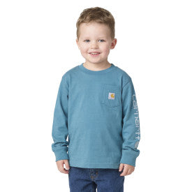 Youth Boys Long-Sleeve Pocket Logo T-Shirt - Hydro