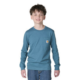 Youth Boys Long-Sleeve Pocket Logo T-Shirt - Hydro