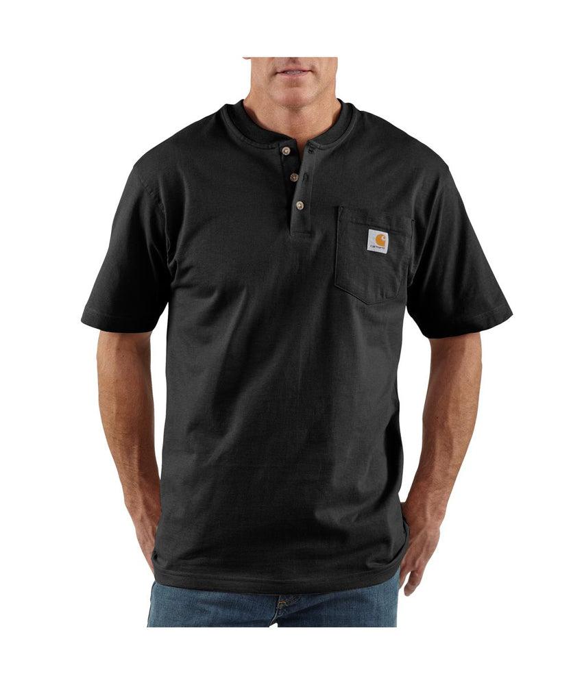 K84 - Loose fit heavyweight short-sleeve pocket henley t-shirt - Black - Purpose-Built / Home of the Trades