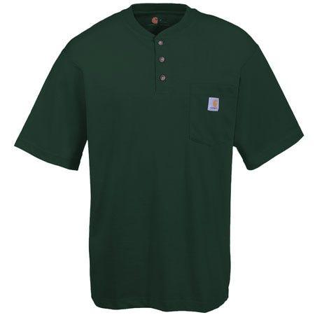 K84 - Loose fit heavyweight short-sleeve pocket henley t-shirt- Hunter Green - Purpose-Built / Home of the Trades