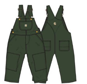 Infant/Toddler Loose Fit Canvas Bib Overall - Boys - Olive