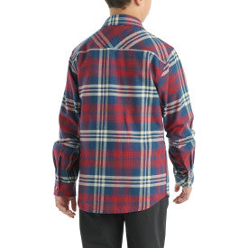 Youth Boys Long Sleeve Flannel Button Front Shirt - Dark Denim