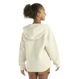 Youth Girls Long-Sleeve Quilted Jersey 1/2 Zip Sweatshirt - Turtledove